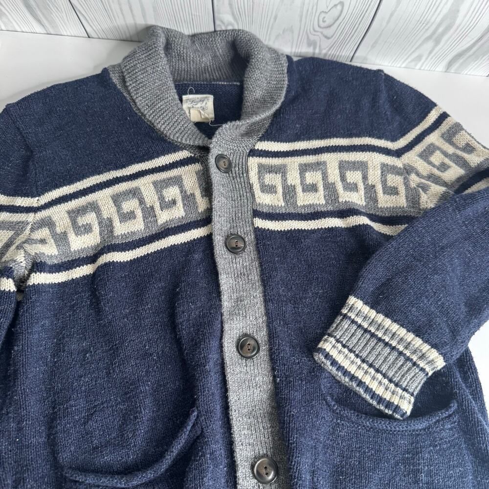 Vintage Y2K Lucky Brand Lucky Blue Cardigan Shawl Collar Sweater Size Medium